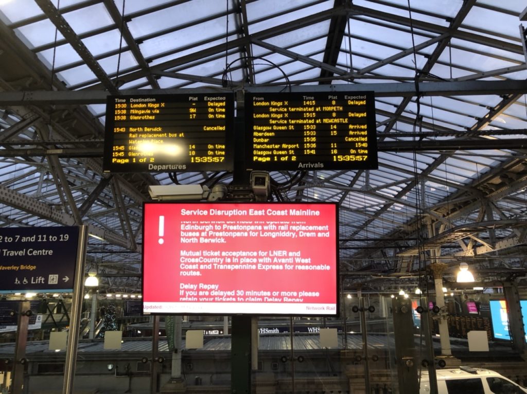 Service disruption East Coast mainline